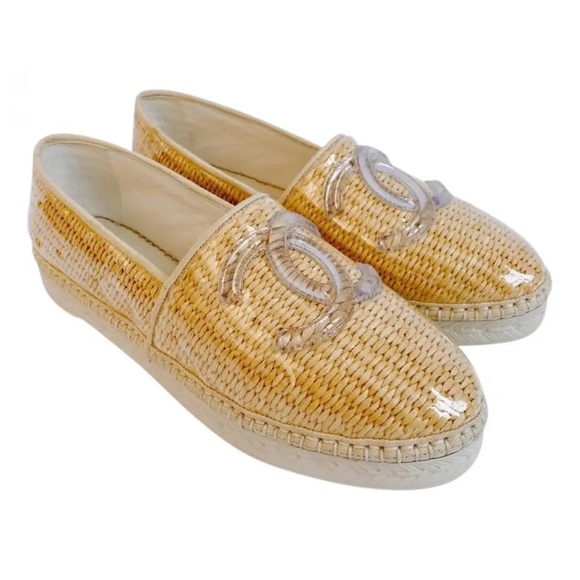 Worn twice Chanel leather and PVC espadrilles - Picture 1 of 7